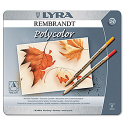 Карандаши цветные 24 цв Lyra Polycolor худ. с эфф. масл паст. мет/уп