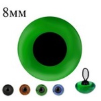 Творч Глазки 2шт 8мм зеленые, стеклянные на петле