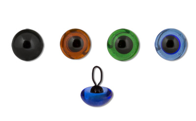 Творч Глазки 2шт 8мм синие, стеклянные на петле