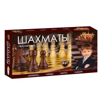 Игра Настольная 4 в 1 Шахматы: Шашки, шахматы, нарды, карты (магнитные)