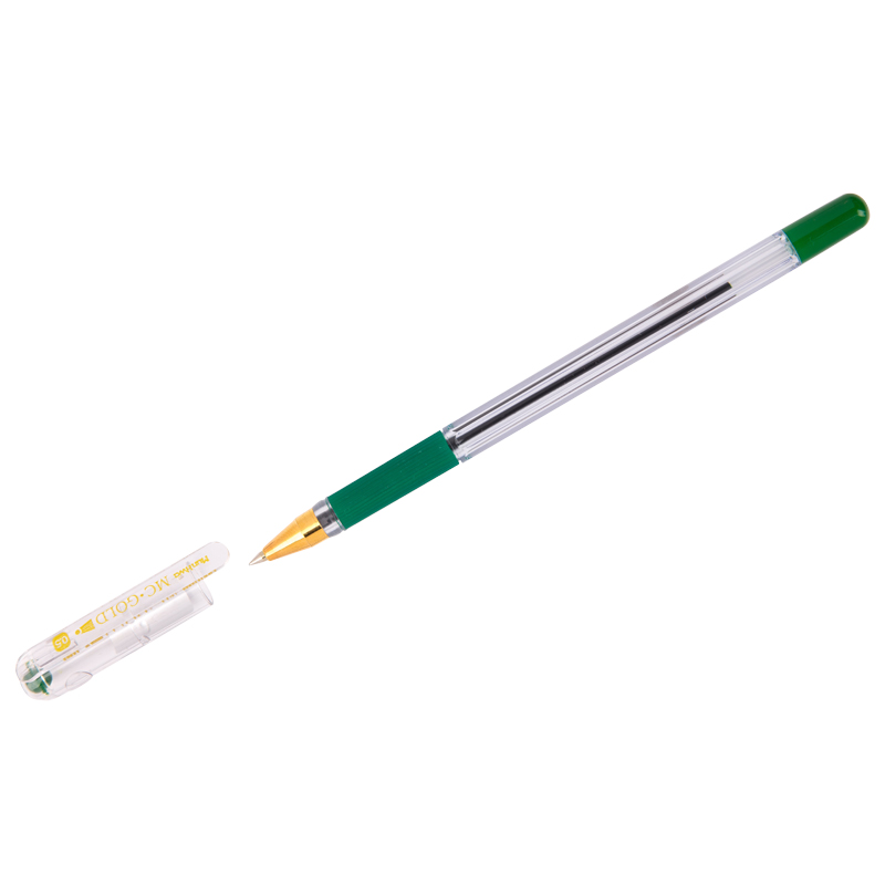 Ручка шариковая зеленая MC/GOLD 0,5мм резин. держ. 300