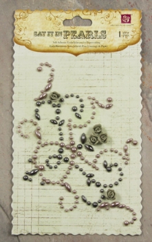 Творч Наклейки декоративные из бусин Say it in Pearls коричнев