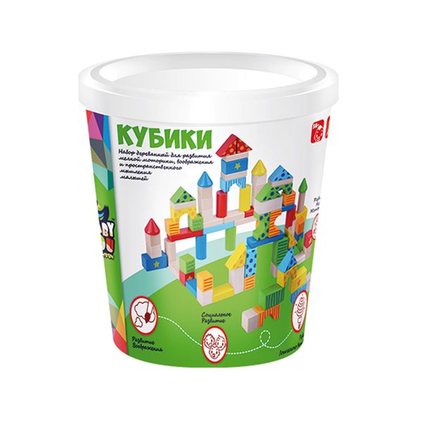 Кубики 80шт. деревян.