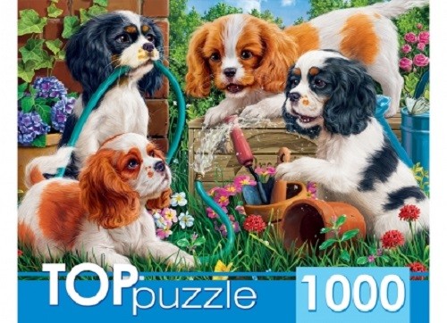 Пазл 1000 Toppuzzle Озорные щенки спаниелей