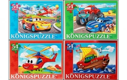 Пазл 54 Konigspuzzle Любимый транспорт