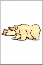 Творч Заготовка из фанеры Подозрительный медведь (модель 1) 12см