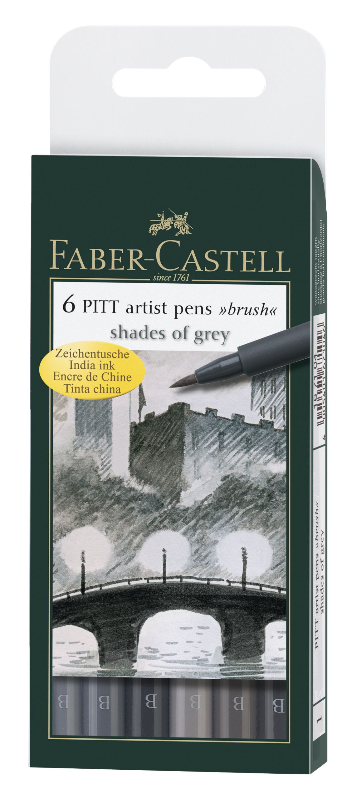 Ручки капиллярные 6 цв FC Pitt оттенки серого