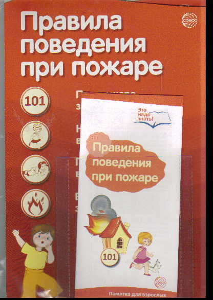 Правила поведения при пожаре (с карманом и буклетом)  для детей