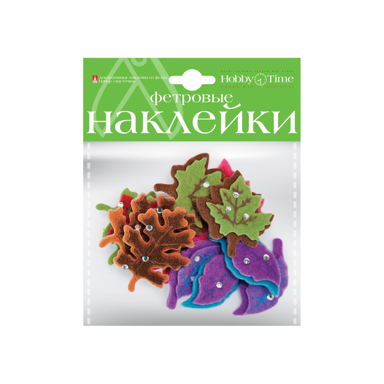 Творч Наклейки фетровые Листочки