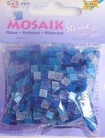 Творч Мозаика 5*5мм Тонированная с блестками оттенки синего 700шт