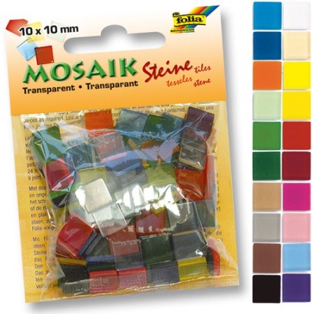 Творч Мозаика 10*10мм Прозрачная Ассорти 20цв 190шт