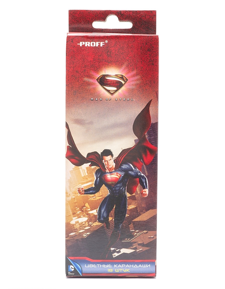 Карандаши цветные 18 цв Proff Man of steel