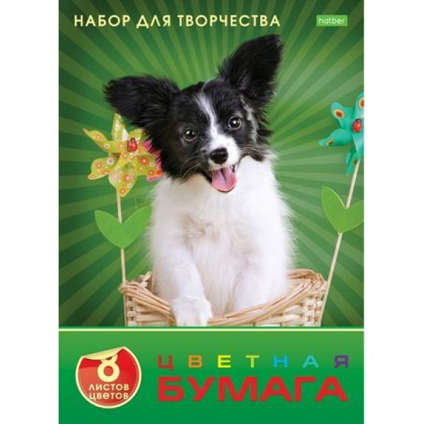 Цв. бумага А4 8л 8цв Любимец