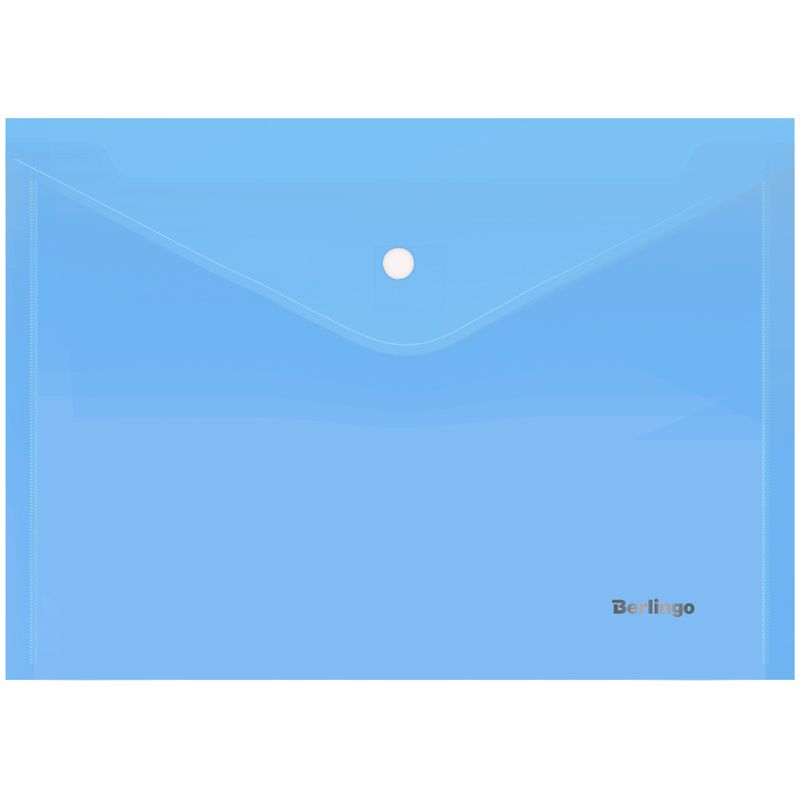 Папка-конверт А4 однотон голубая 180мк