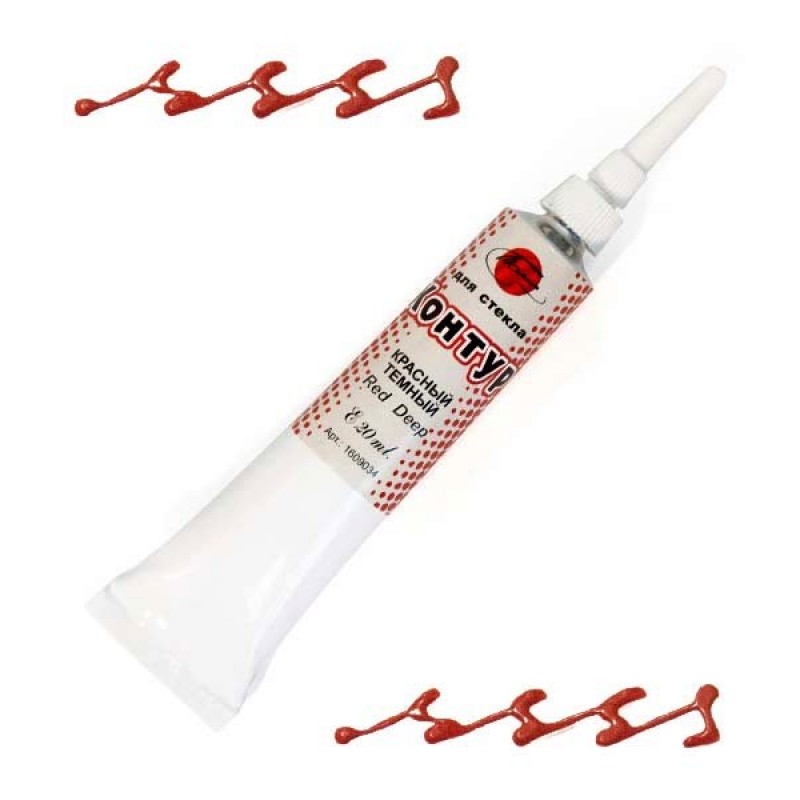 Контур по стеклу Таир красный темный 20мл в тубе