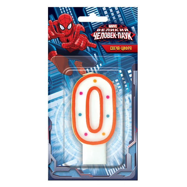 Праз Свеча для торта Человек-Паук "0"