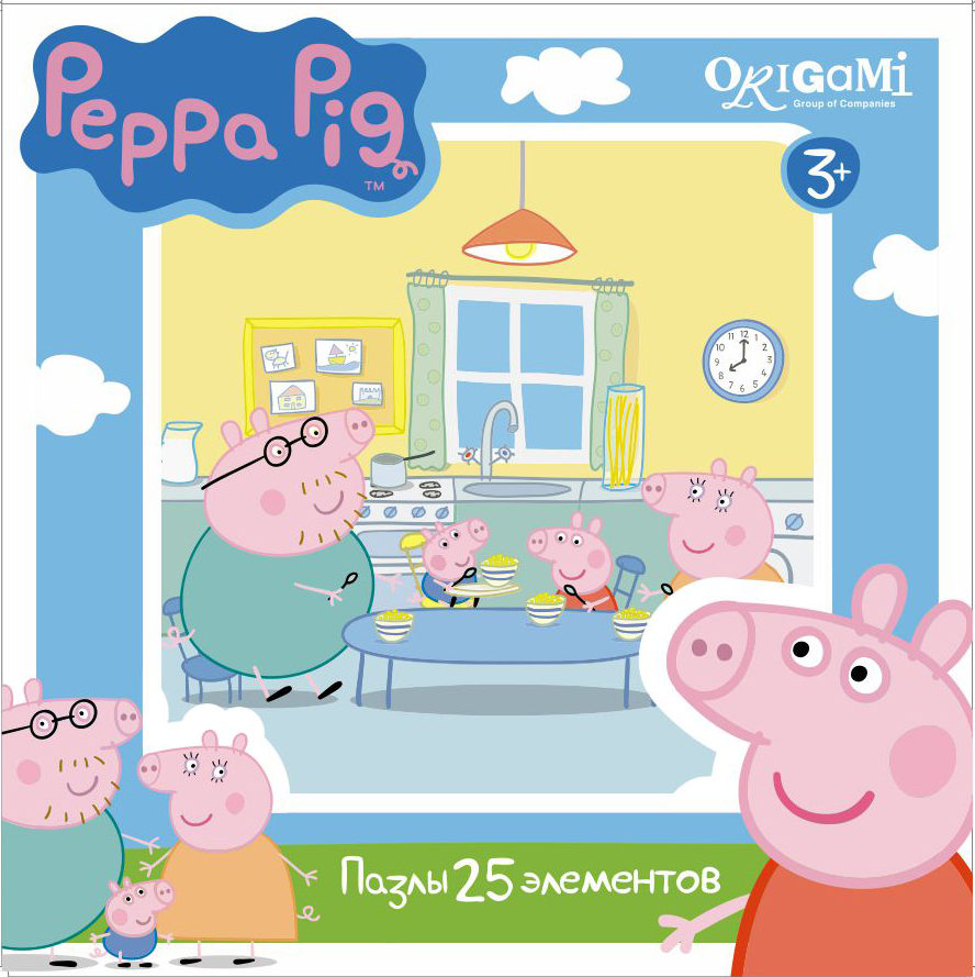 Пазл 25 Origami 01581 Peppa Pig. Завтрак