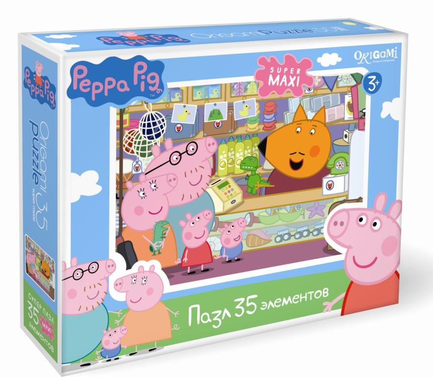 Пазл 35 Origami Super maxi 01548 Peppa Pig. Сувенирная лавка