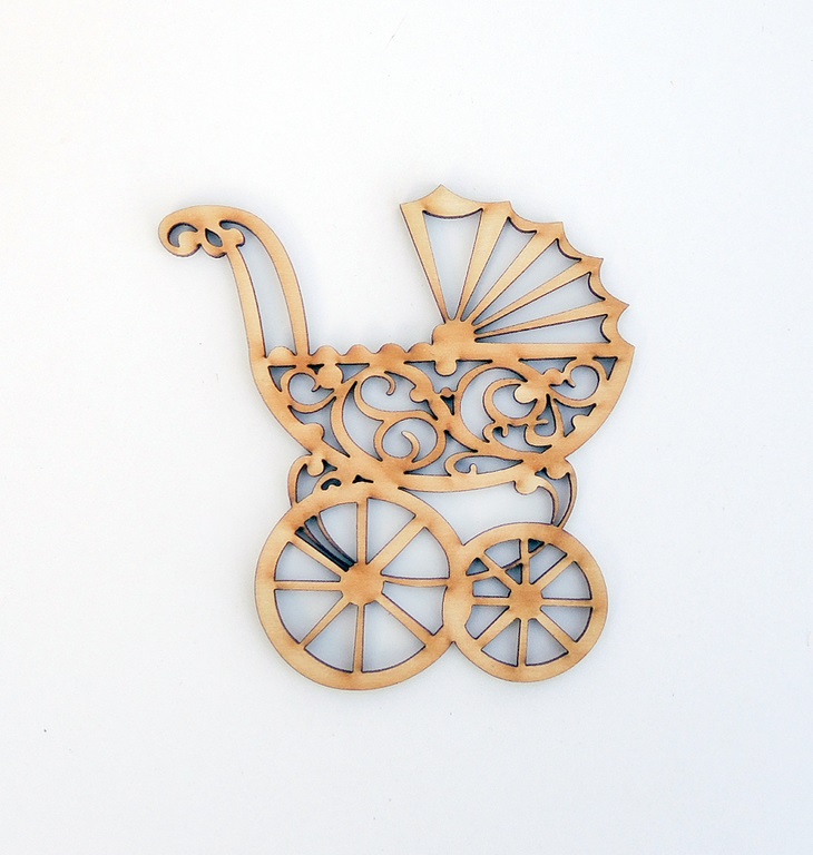 Творч Заготовка из фанеры Декоративный элемент Коляска-1