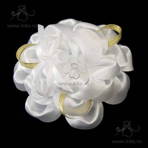АКЦИЯ19 Игр Резинка-бант для волос Белый цветок