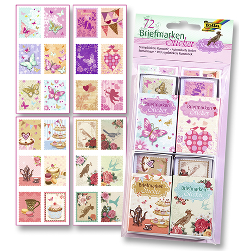 Творч Марки самоклеющ. 72шт Романтика 24 вида