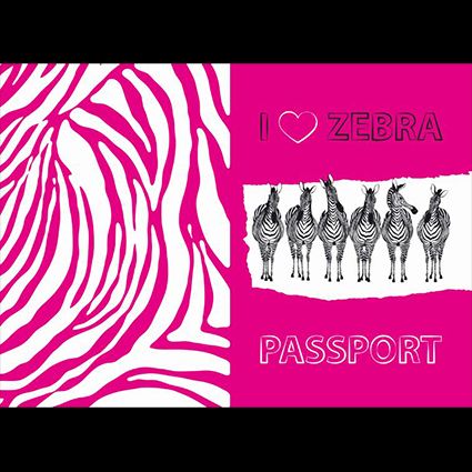 Обложка для паспорта Passport I love Zebra розов.