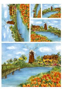 Творч Бумага для декупажа 35*50 Голландия рисовая 1ЛИСТ 25г/м