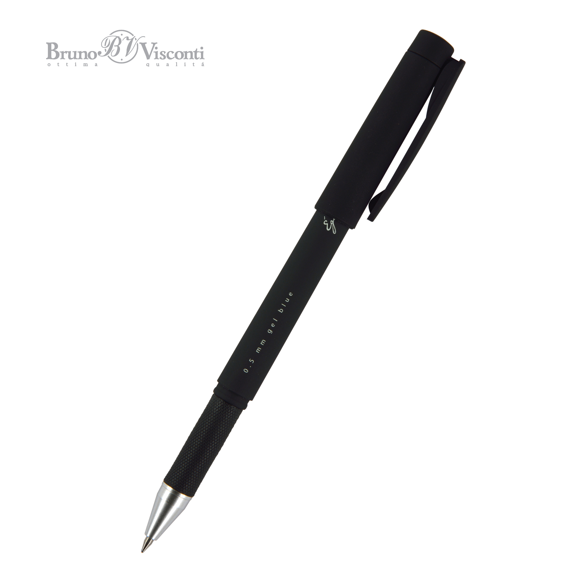 Ручка гелевая синяя BV Egoiste 0.5 мм черный корпус