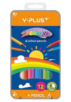Карандаши цветные 12 цв Y-Plus Rainbow мет/уп