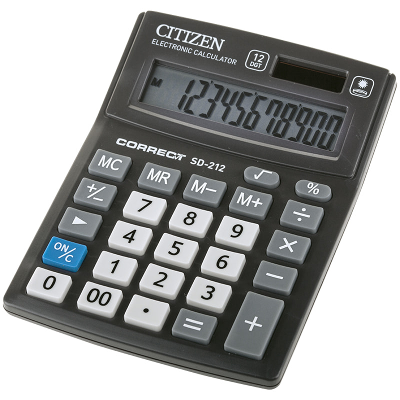 Калькулятор 12 разр. CITIZEN 103*138*24мм черный