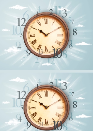 Творч Декупажная карта А4 Циферблаты на голубом фоне