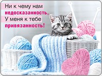 Магнит 51.13.367 Ни к чему нам недосказанность... котенок в клубках винил