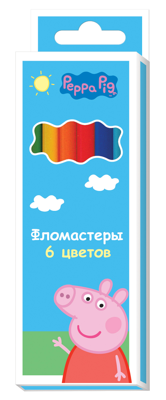 Фломастеры 6 цв Peppa Pig Свинка Пеппа к/к