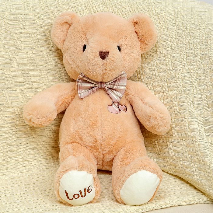 Мягконабивная Мишка с бантиком 45 см бежевый