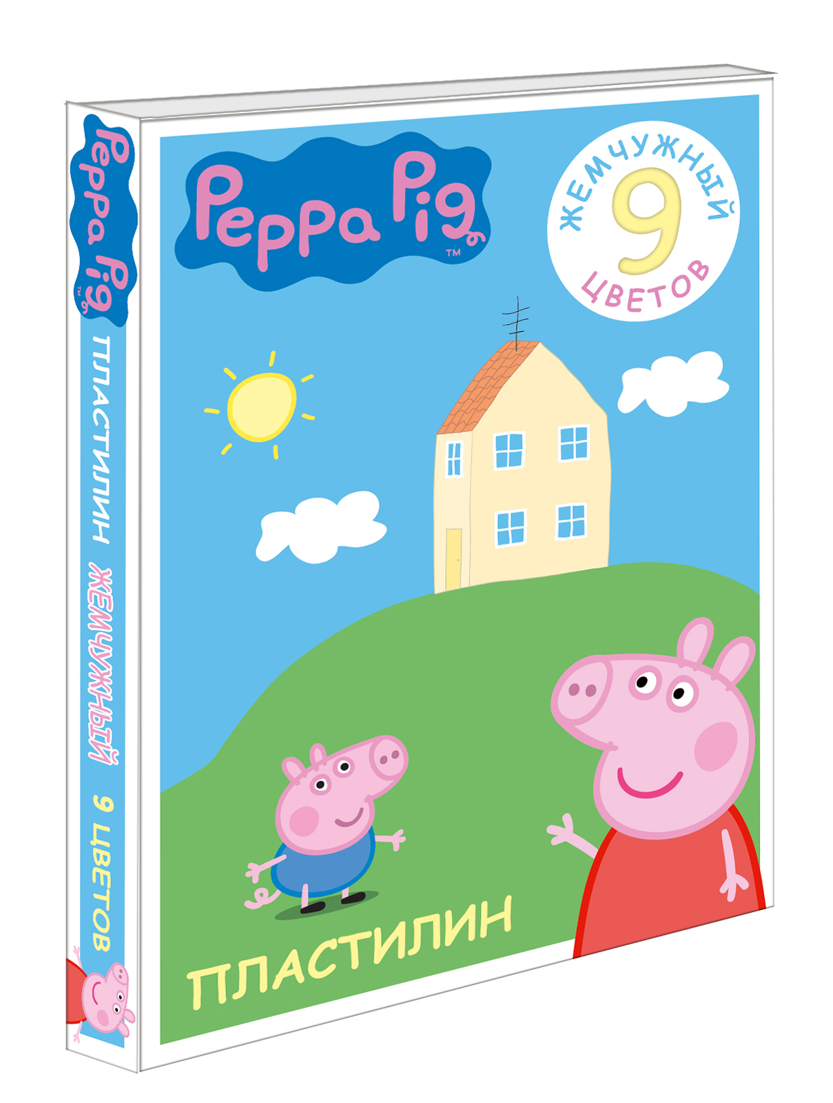 Пластилин 9 цв Свинка Пеппа жемчужный