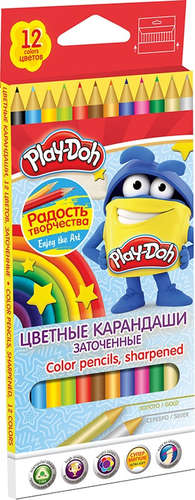 Карандаши цветные 12 цв Play Doh треугольные к/к