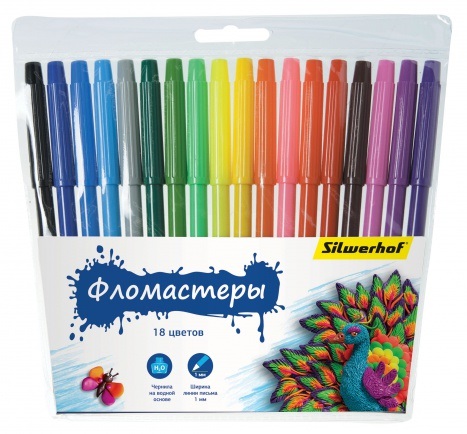 Фломастеры 18 цв Silwerhof Пластилиновая Коллекция пл/уп