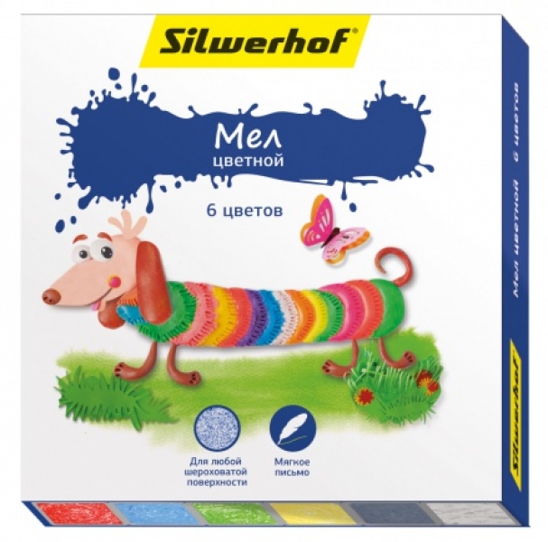 Мелки цветные 6 шт Silwerhof Пластилиновая коллекция к/к