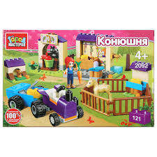 Конструктор Конюшня 121 дет с фигурками и аксесс. пласт