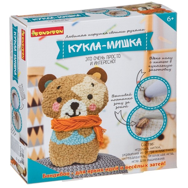Творч Игрушка своими руками Кукла-мишка