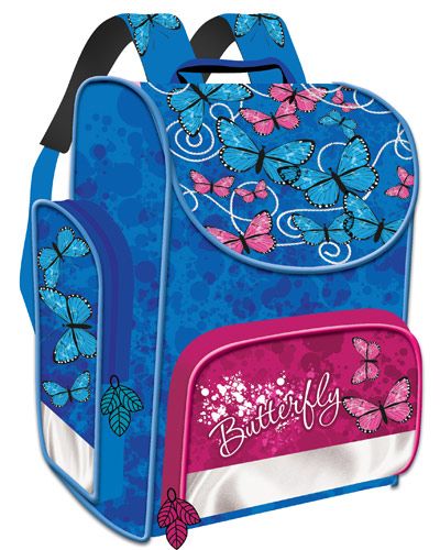 АКЦИЯ40 Канц Рюкзак Limpopo Бабочки -цветочки ортопедический