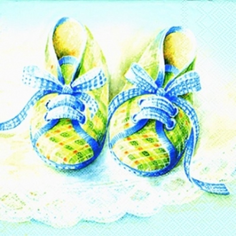 Творч Салфетки д/декупажа 1лист Baby shoes blue