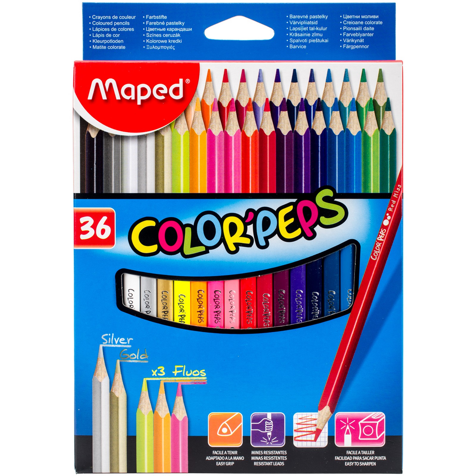 Карандаши цветные 36 цв Maped Color Peps треуг к/к