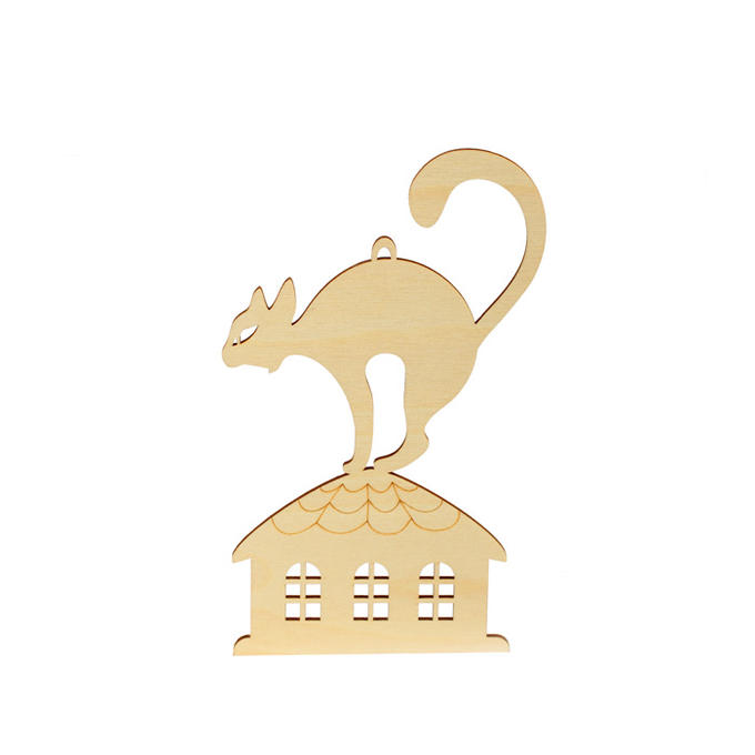 Творч Заготовка фанера Подвеска Кошкин дом
