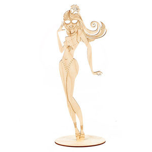 Творч Заготовка фанера Гламурная леди на подставке