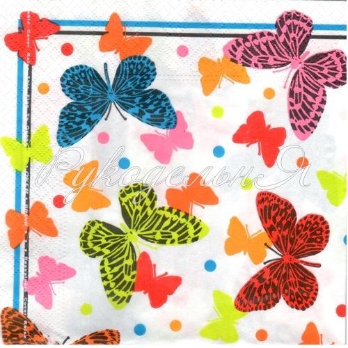 Творч Салфетки д/декупажа 1лист Бабочки My Butterfly трехсл