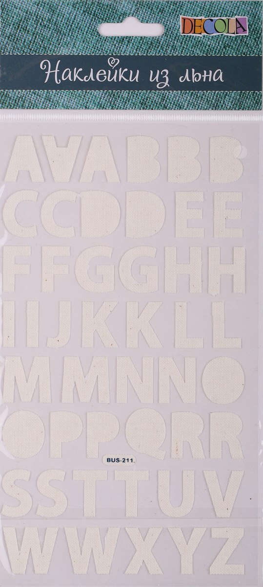 Творч Наклейки из льна-11 Английский алфавит печатный