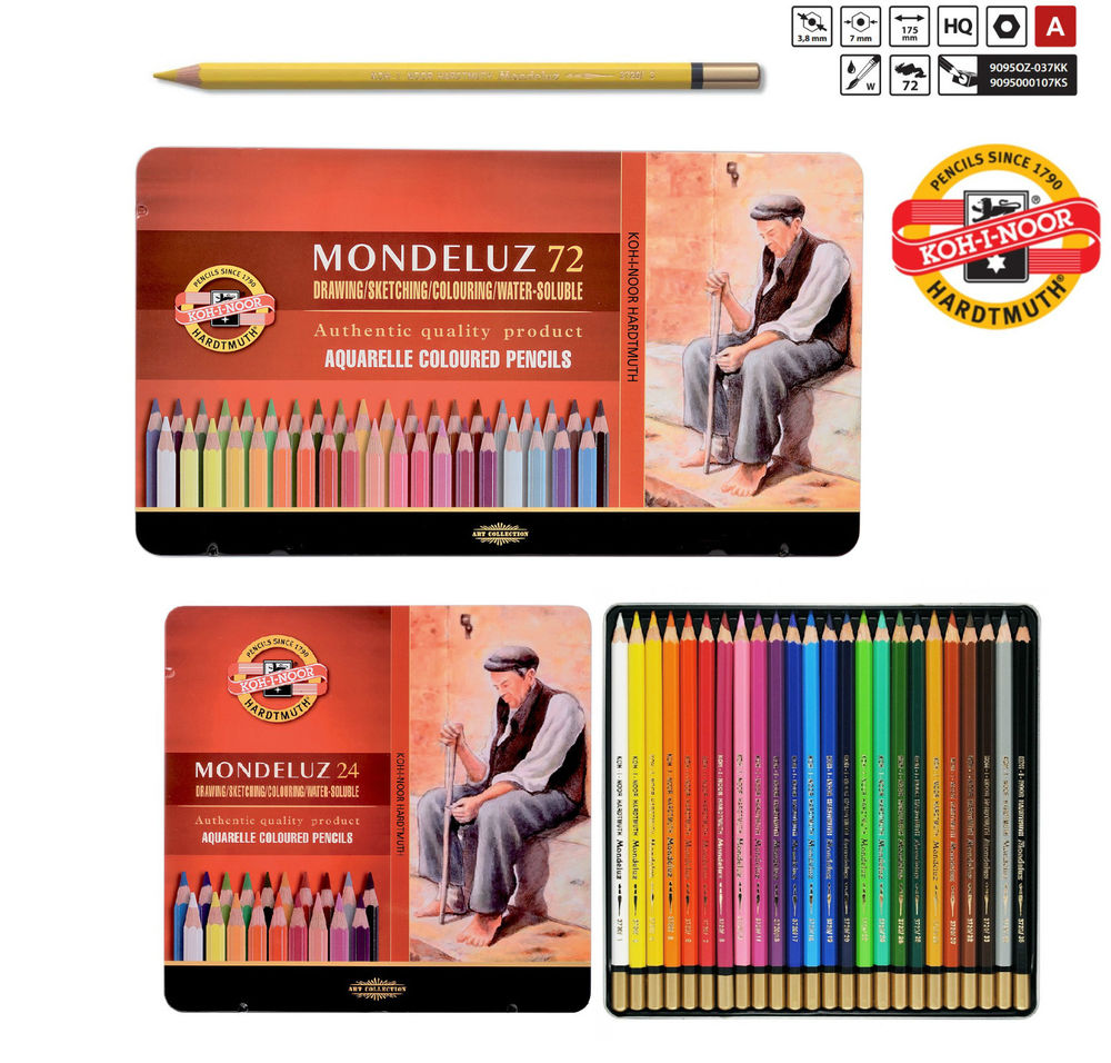 Карандаши цветные 24 цв акварел K-I-N Mondeluz мет/уп