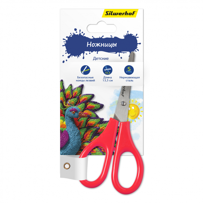 Ножницы детские 133 мм Silwerhof Пластилиновая коллекция