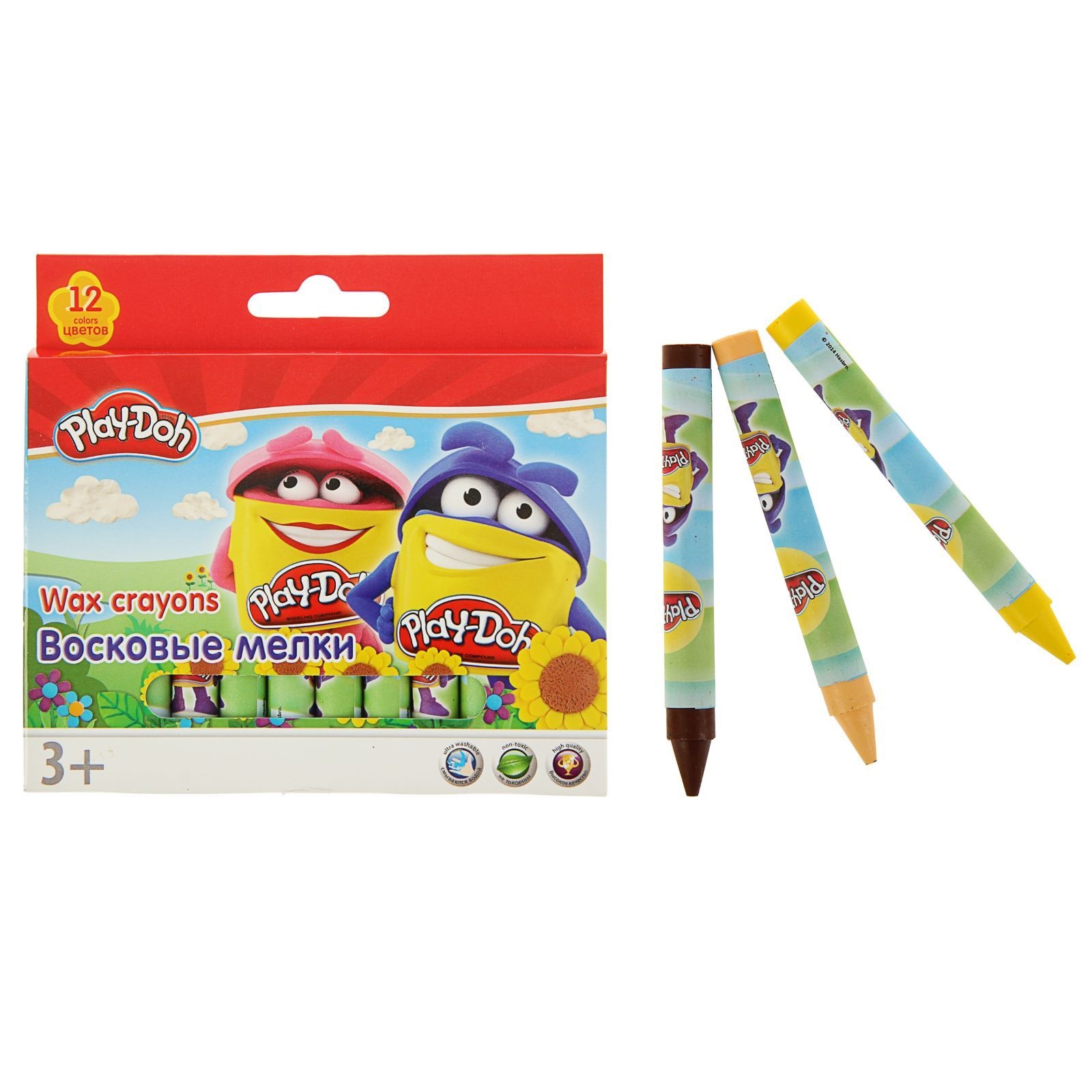 Мелки восковые 12цв Play Doh